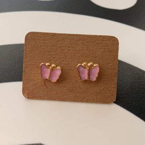 Pink Butterfly Earrings for Kids